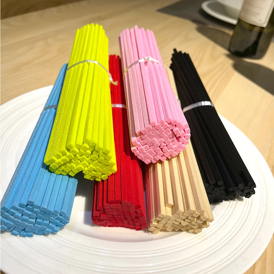 50pcs Square Shape L22cm D4mm Reed Diffuser Replacement Sticks DIY Handmade Thick Rattan Aromatherapy Diffuser Refill Sticks