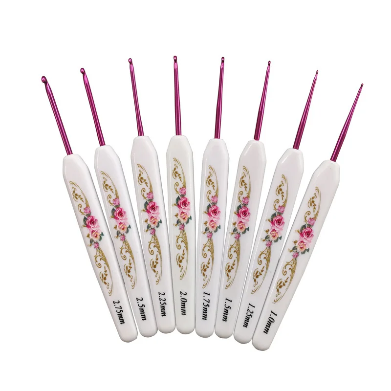 Description Picture 3 of item8Pcs Aluminum Knitting Needles Metal Crochet Set Hook Weave Sweater DIY Hand Craft Yarn Sewing Needle Sewing Tools