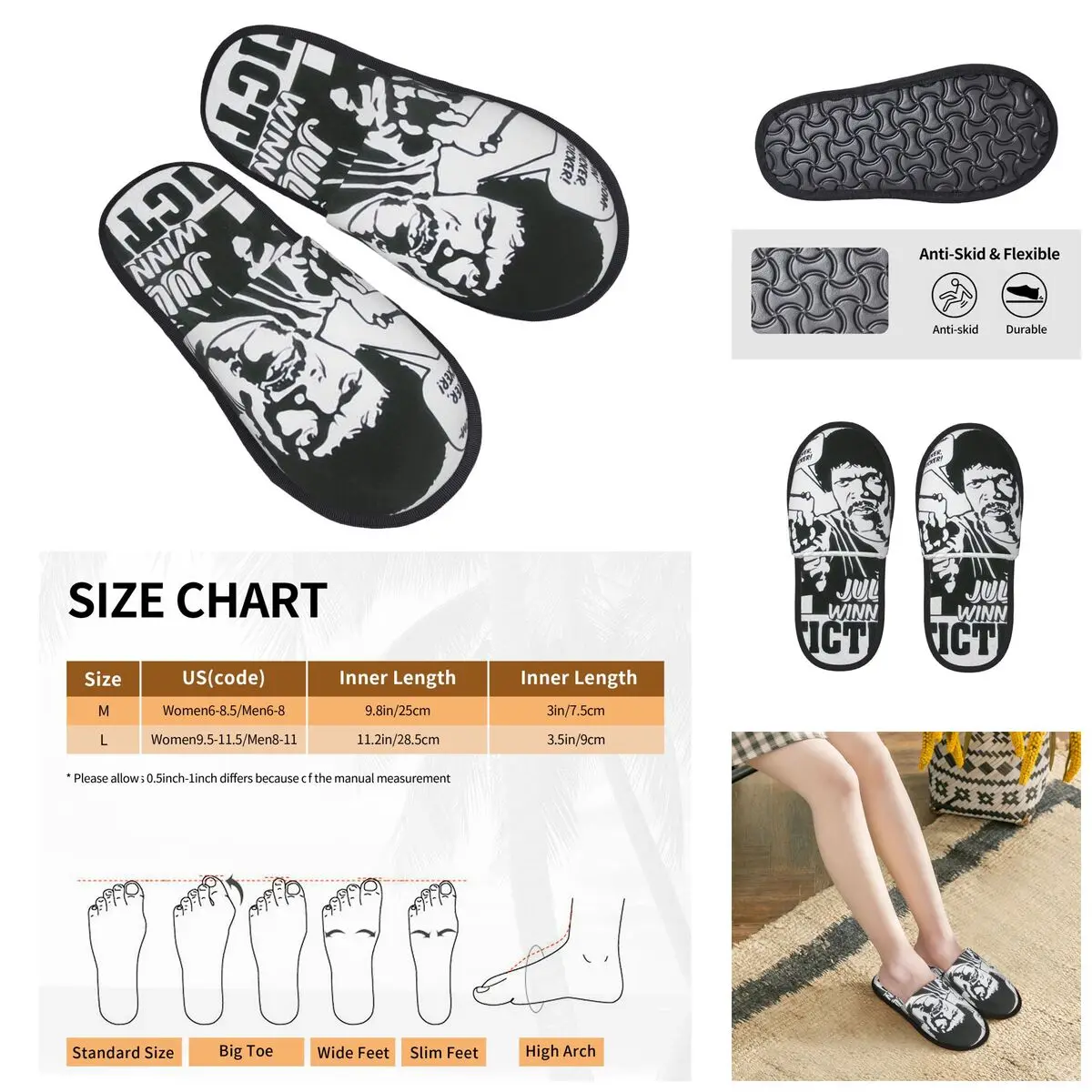 

Crazy Design Pulp Fiction Basketball 1 Men Women Furry slippers,fashion printing pantoufle homme Home slippers