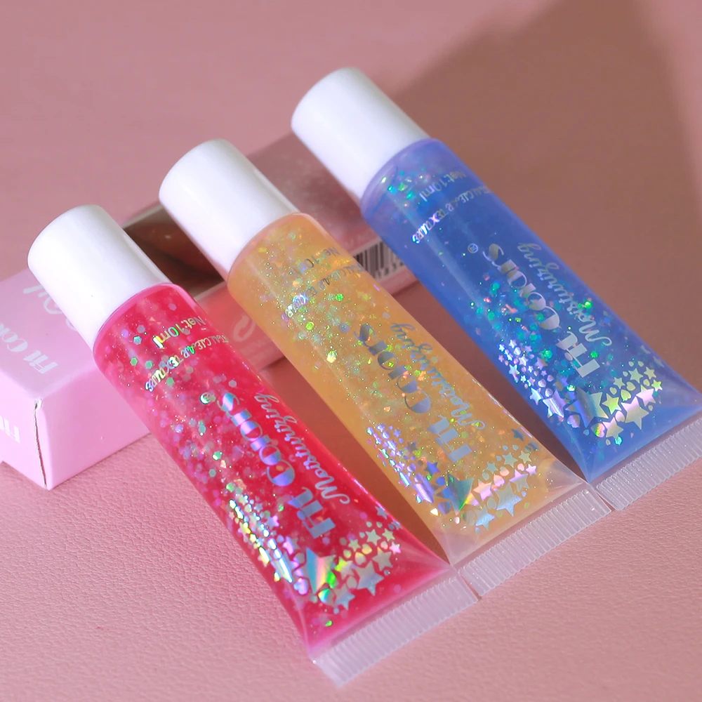 Fit Colors 6 color Mirror Pearl Glitter Warm Change jelly Lip Oil soft smooth silky Moisturizing Lip Gloss Christmas Lip Makeup 5