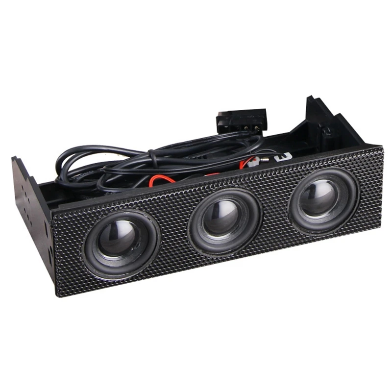 Stereo Speaker PC Front Panel Computer Case Built-in Mic Music Loud Speaker Space Saving for Des