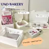 Sharkbang 2025 New White Storage Box Desktop Organizer Large Capacity Postcards Stickers Box Subpackage Holder Stationery 1