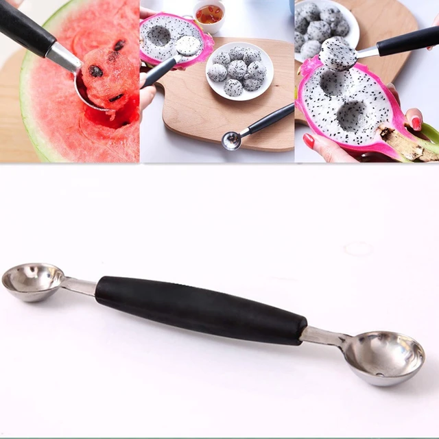 5pcs Double Ended Headed Fruit Ice Cream Ball Spoon,stainless