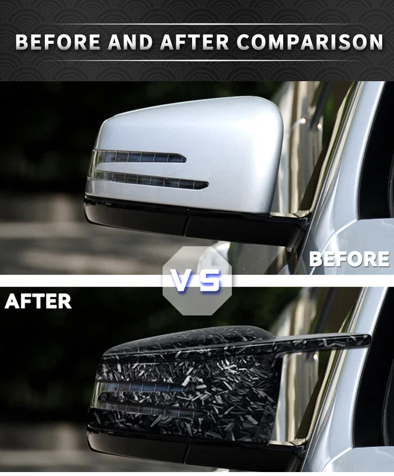 Carbon Fiber Look Black Rearview Side Mirror cover Caps for Mercedes-Benz W176 W246 W204 W212 W221 C117 X204 X156 ABS