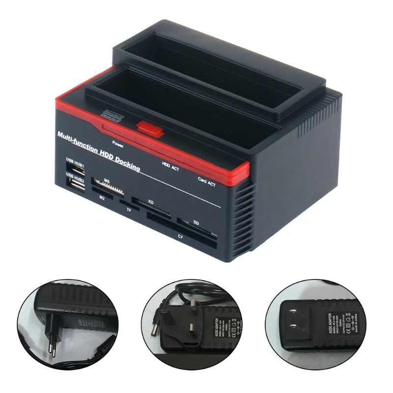 

IDE USB2.0 Корпус жесткого диска Двойная дисковая база 3 Гбит/с Сверхбыстрый корпус дубликатора Док-база Высокая скорость