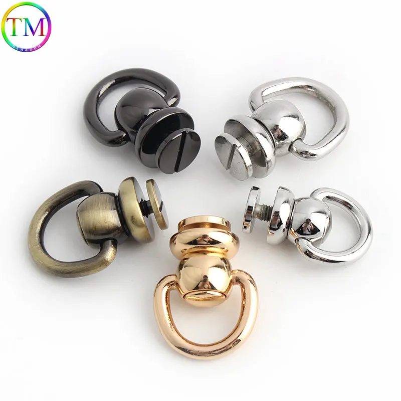20-100 Pieces Zinc-Alloy Ball Post With O Ring Studs Rivets Nail Durable Rotating N ipple Rivet Diy Clothes Purse Accessories 10mm 25mm rainbow zinc hole metal scerw eyelets grommets with round ring eye hole for bags clothing belt hat shoes leathercraft