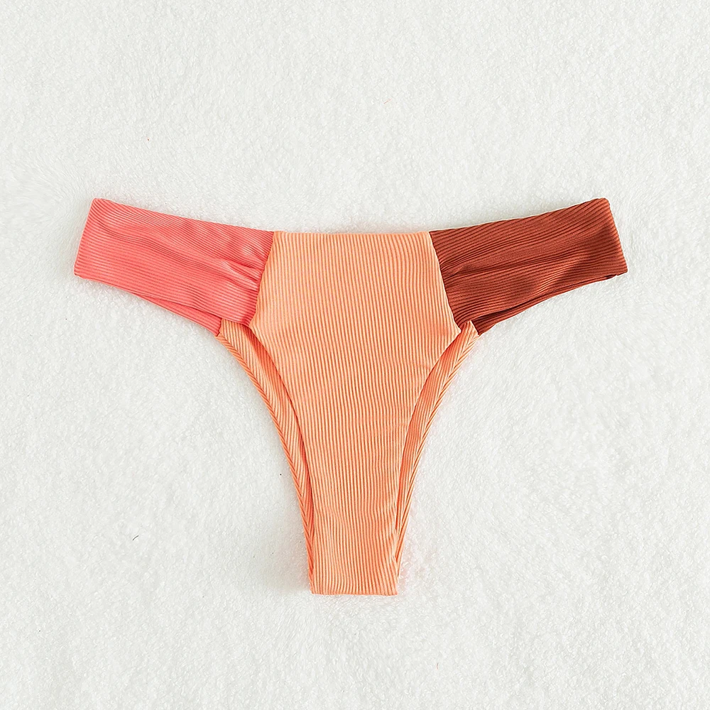 Western Women Swimwear Bikini Beach Thong Two Pieces Split Swimsuit Colorblock Bikini Swimwear Brazilian Bathing Suit Beachwear