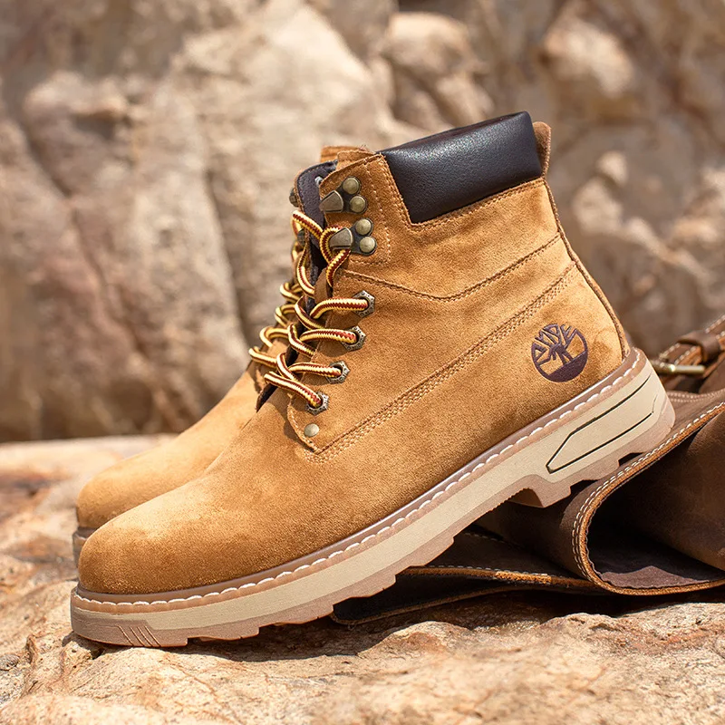 

new design men's casual cowboy boots natural leather shoes outdoor tooling desert boot winter autumn ankle botas chaussure homme