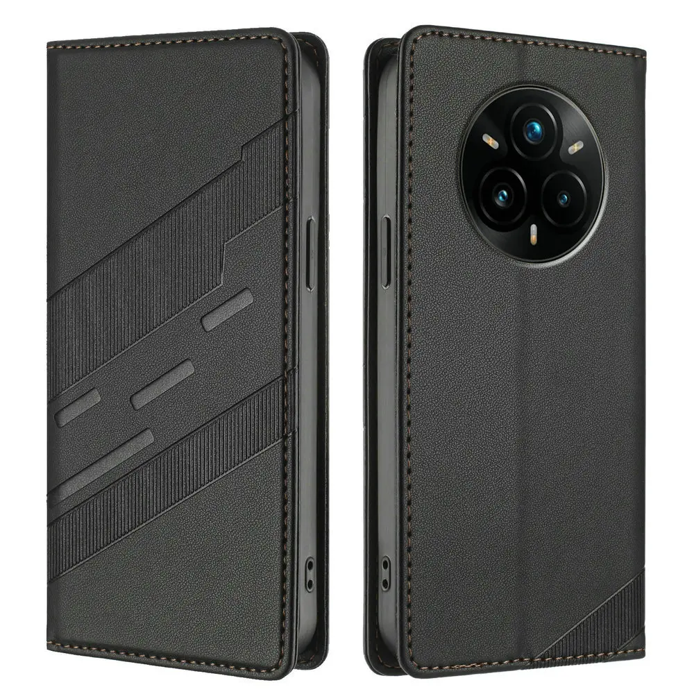 Premium Flip Case - Textured Leather Magnetic Cover