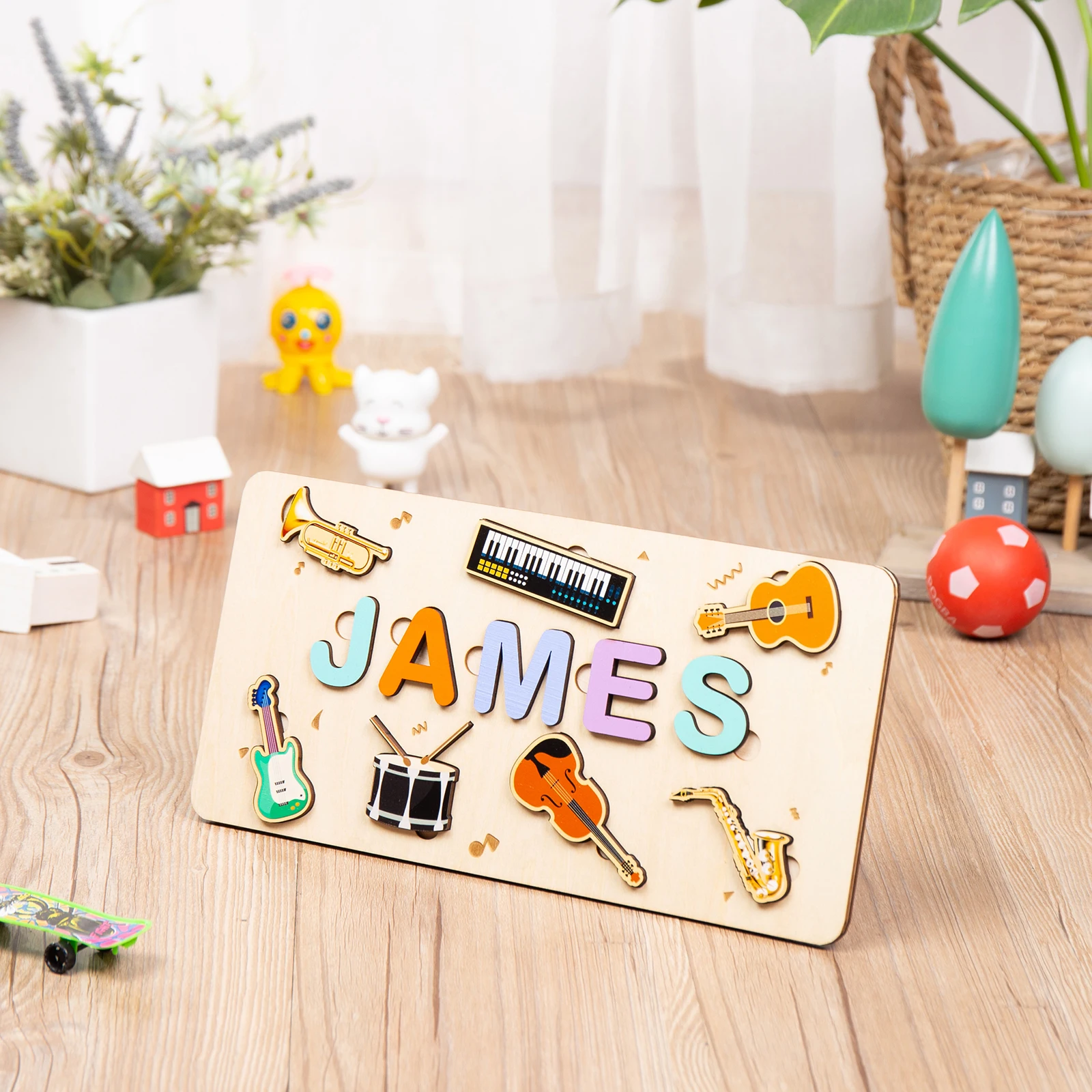 Cat Nap Personalized Name Puzzle 4 | Musical Instruments Personalized Name Puzzle 4