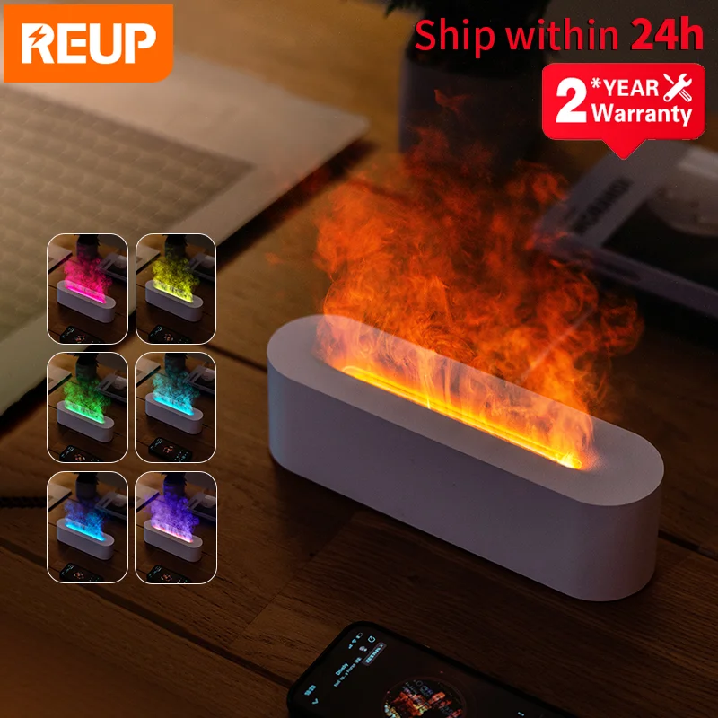 Colorful Flame Air Humidifier Essential Oils Humidifiers Mini Diffuser Switching Atmosphere to Help Sleep Aroma Diffuser