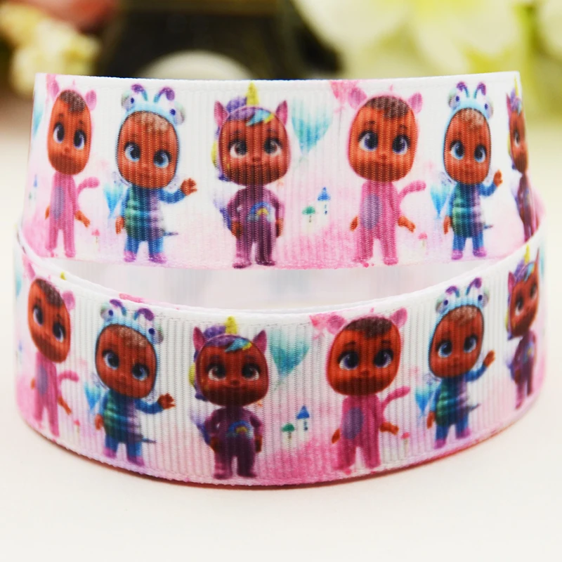 22Mm 25Mm 38Mm 75Mm Bebes Llorones Cartoon Printed Grosgrain Ribbon Decorazione Per Feste 10 Yards X-03532