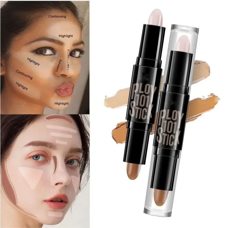 Facial Contour Stick Multi Color Double Headed Concealer Highlighter Shadow Pen