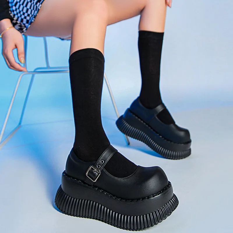 Gothic Style Chunky Platform Wedges Women Sweet Cute Mary Janes Shoes Spring Summer Autumn Fashion Women Shoes Pumps Loafers New