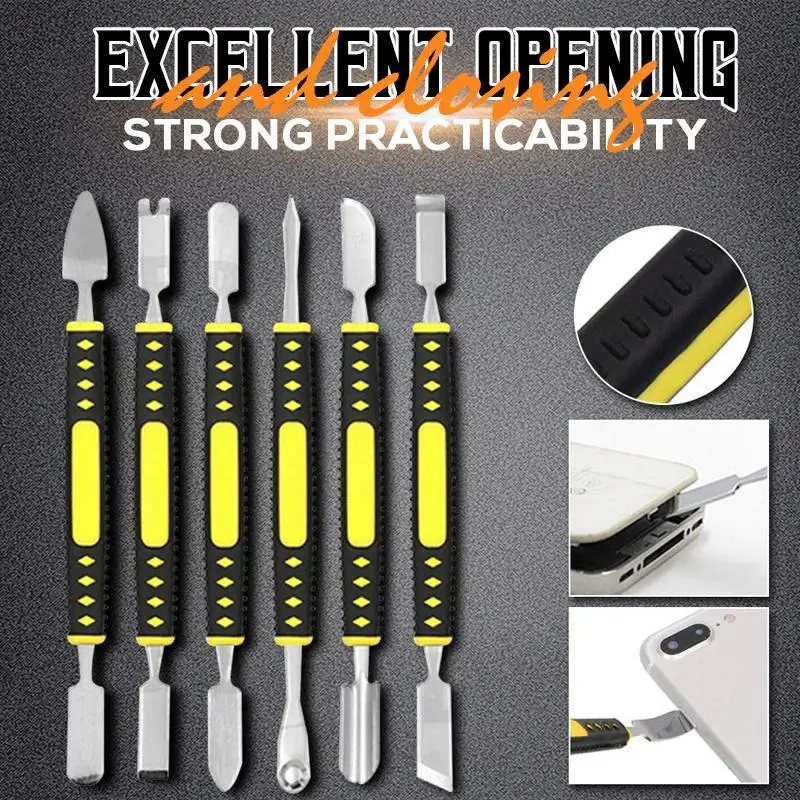 Metal Crowbar 6-Piece Set Boot Stick Mobile Phone Digital Mini Multi Home Appliance Disassemble Tool Electronic Repair Tools 6pcs screen crowbar mobile phone dissamble repair opening pry bar spudger laptop pcb electronic repair hand tools set