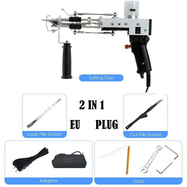 מכונת אריגת שטיחים חשמלית 110-220V כלי עבודה ליציקת שטיחים בעבודת יד עם חיתוך/לולאה