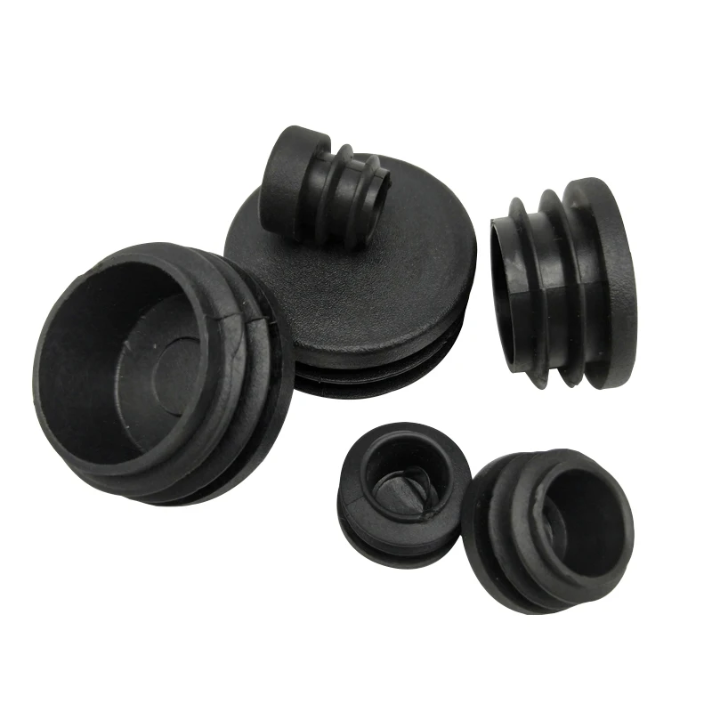 Tapas Redondas de plástico negro, 1/2/5/10/20 piezas, 12mm-76mm, Junta de Protección de enchufe interno, tapas de cubierta de extremo de sellado antipolvo para perno de tubería, muebles