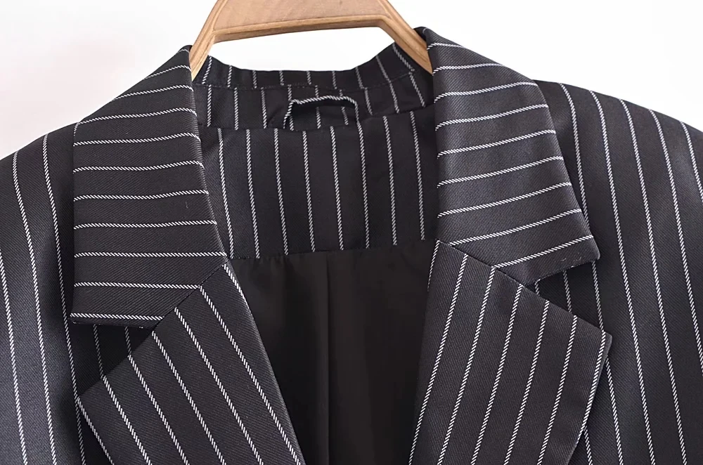 Jaquetas para as Mulheres Moda com Gravata Xnwmnz Listrado Colheita Blazer Cabolsa Vintage Manga Longa Feminino Outerwear Chique Veste Femme 2022 4 Online shopping