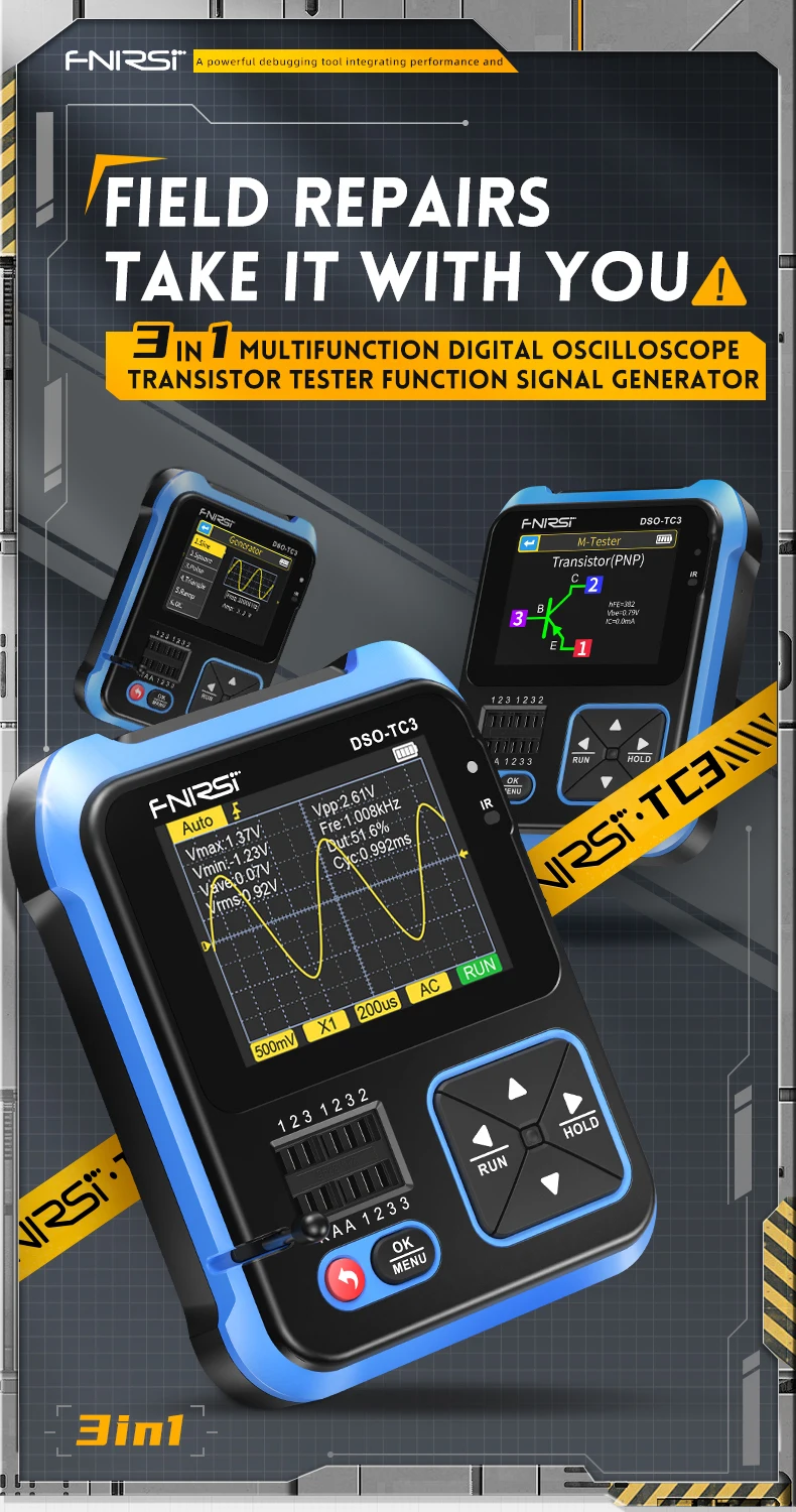DSO-TC3 3-In-1 Osciloscop Digital Tester De Tranzistori Tester De Componente Ele