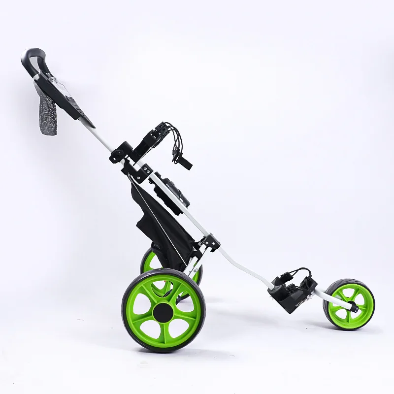 Golf Supplies Trolley Tricycle With Umbrella Rack Scorecard Foldable Ball Bag Pull Cart Golf Trolley