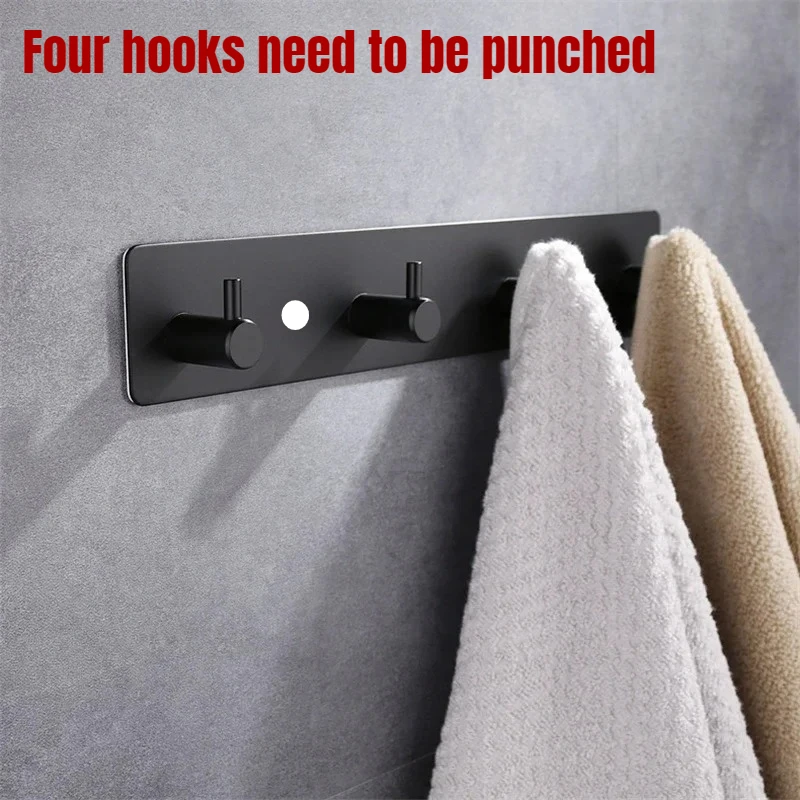 ชุดห้องน้ำที่แขวนผ้าเช็ดตัวที่ติดประตูสติ๊กเกอร์ตะขอติดผนังสแตนเลสสตีลชั้นวางอุปกรณ์ห้องน้ำแขวนผ้าเช็ดตัว 1