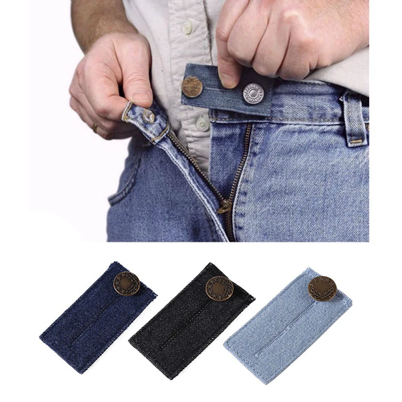 

Unisex Skirt Trousers Jeans Waist Expander Adjustment Waistband Extender Button Elastic Belt Extension Buckle Garment Snap