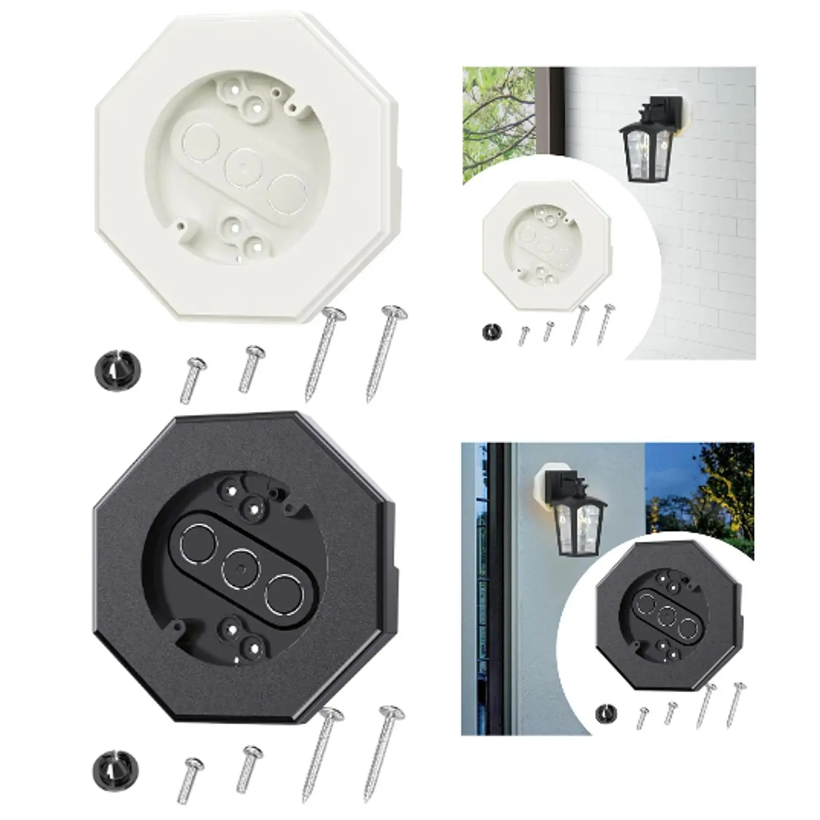 Siding Mounting Block Outdoor with Built in Electrical Box al Vertical