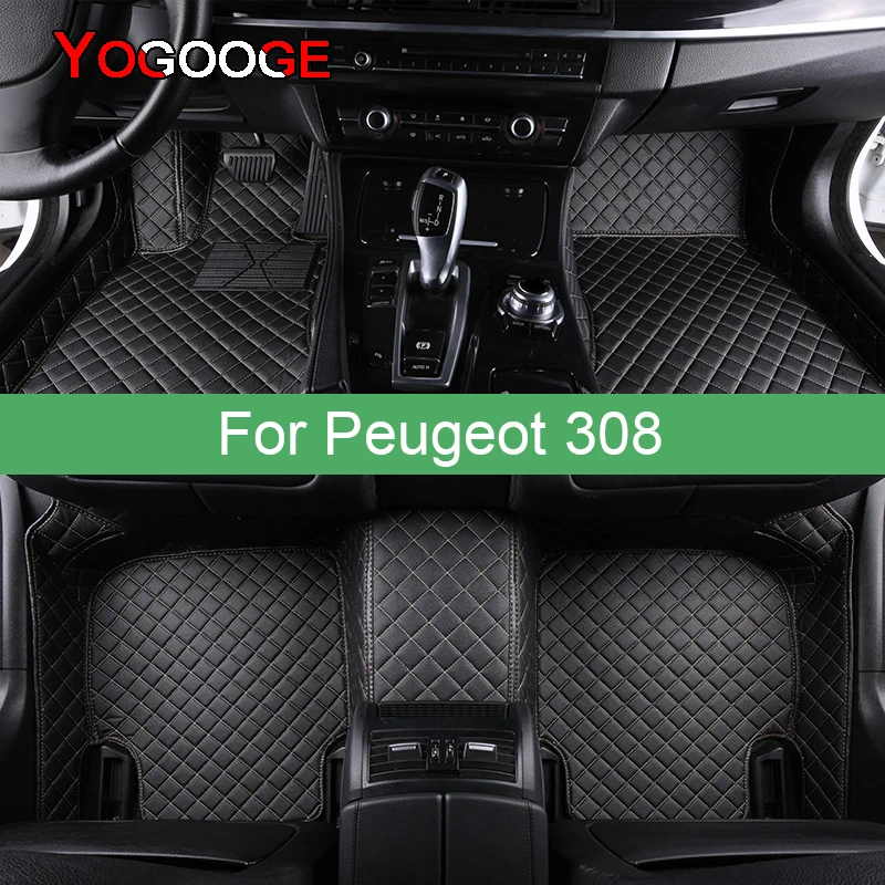 

Автомобильные коврики YOGOOGE для Peugeot 308 2007-2022 лет, Аксессуары для ног, коврики