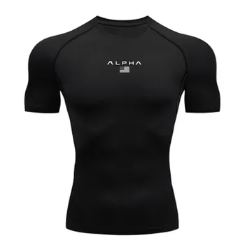 T-shirt compressive da uomo, abbigliamento sportivo estivo, magliette da corsa elastiche ad asciugatura rapida, top sportivi, felpe sportive e fitness