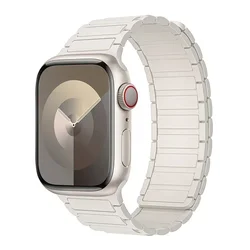 Premium Silicone Magnetic Smartwatch Strap - Adjustable and Durable Design - S11 10 - 42mm (Starlight)
