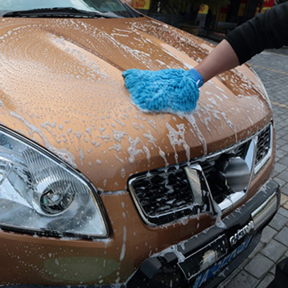 22*15cm Car Washing Glove Microfiber Wool Soft Car Cleaning Glove Motorcycle Washer Care Tools Wiping Cloth Auto Accessoires