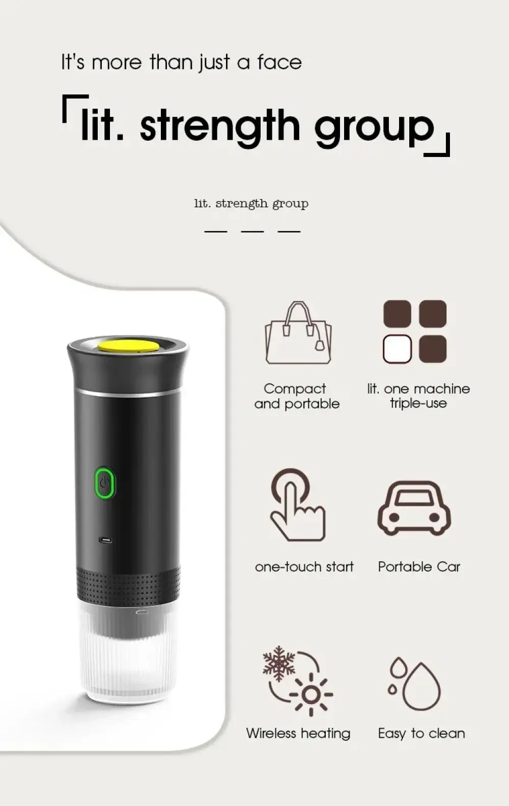 Description Picture 4 of itemNEW 3-in-1 Capsule Powder Coffee Maker Wireless Electric Portable Espresso Coffee Machine for Home Camping Travel Coffee Maker