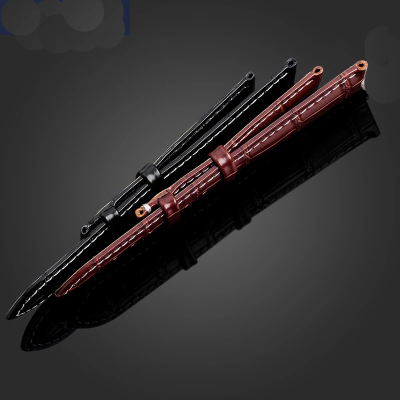 Elegant Calf Genuine Leather Alligator Grain Watch Strap with Butterfly Buckle - Multiple Sizes Available