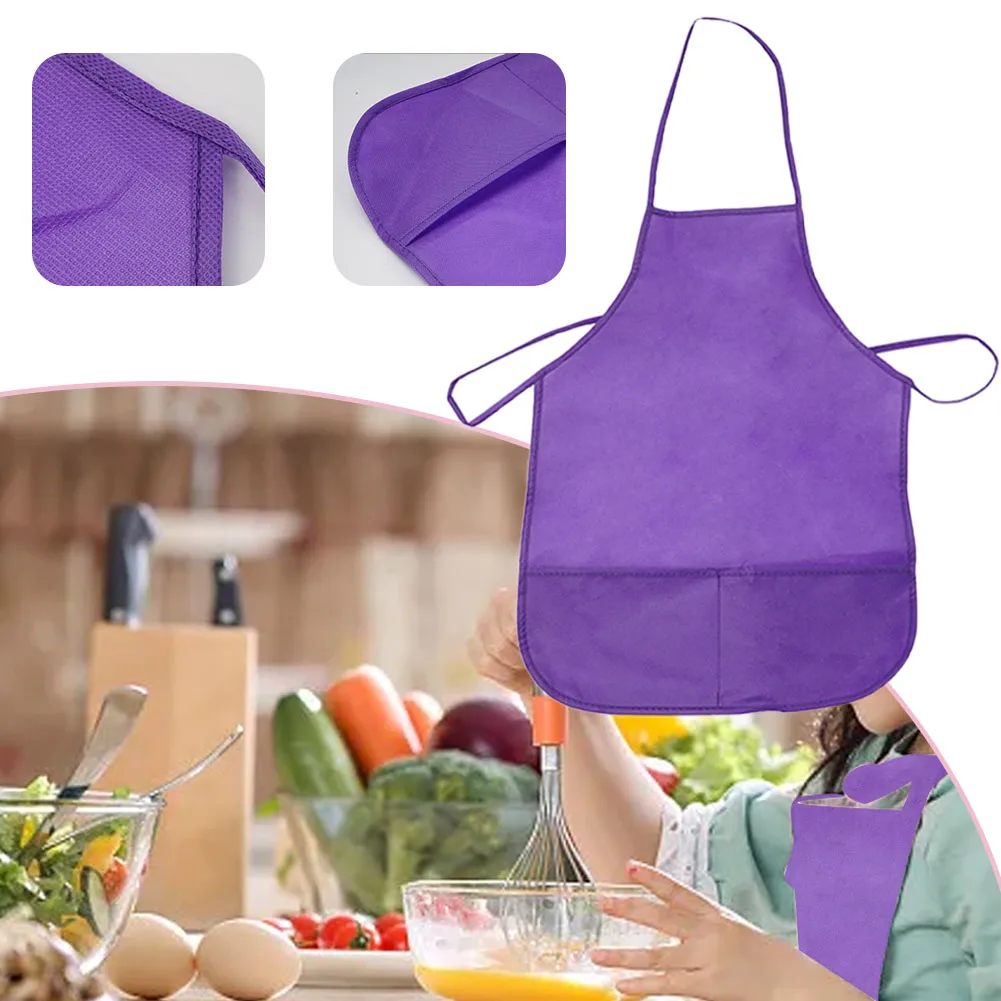 

Baby Aprons Children's Fabric Aprons With Pockets Kitchen Classroom Arts Crafts Painting Anti-Fouling Home Cleaning Tools