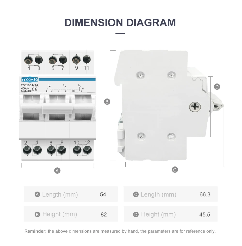 3P 380V AC 40A 63A MTS Dual Power Manual Transfer Isolating Switch Interlock Cir