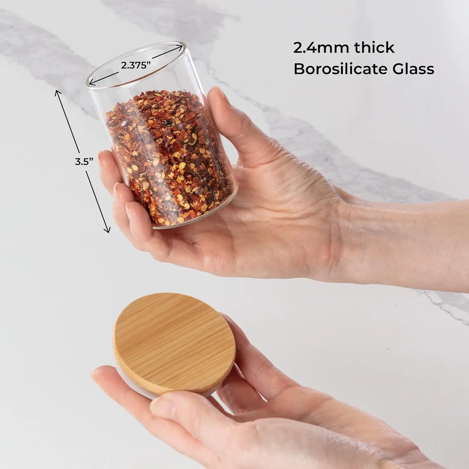 Empty Spice Jars with Label Pack (12x Bamboo Lid Glass Jar). Small 6oz Spice  Bottles with 112 Printed Spice Stickers and 48 Wri 3