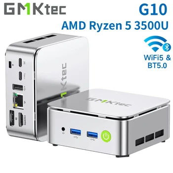 GMKtec G10 Mini PC AMD Ryzen 5 3500U (Beats N150/N97) 2.5GbE NIC LAN Desktop Mini Computers WiFi 5, Type-C, Triple 4K Display