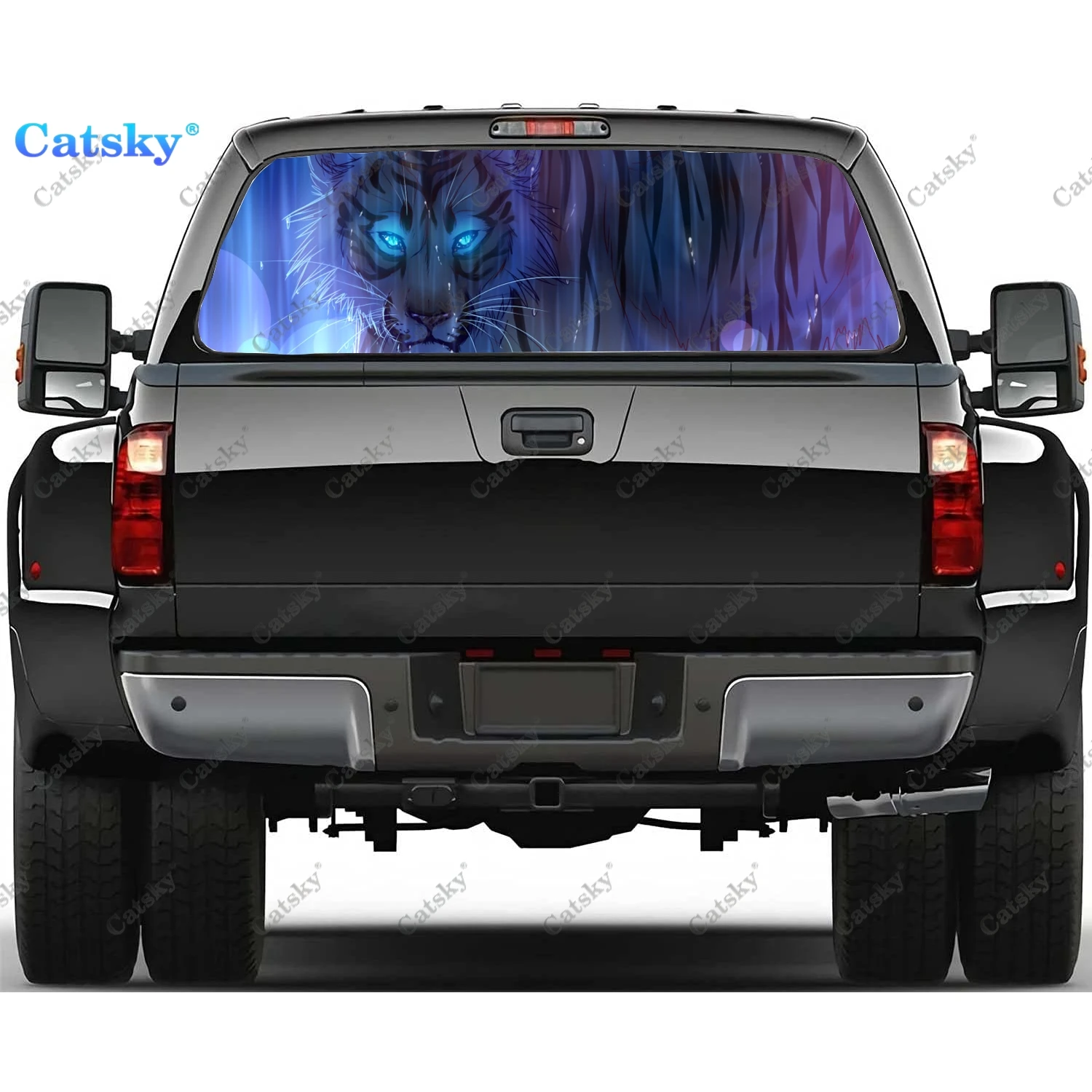 

Fantasy Tiger Rear Window Decals for Truck,Pickup Window Decal,Rear Window Tint Graphic Perforated Vinyl Truck Sticker
