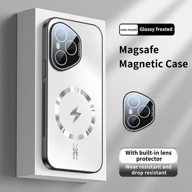 Magnetic Camera Lens Protective Matte Frosted Back Cover with MagSafe Wireless Charging Compatibility