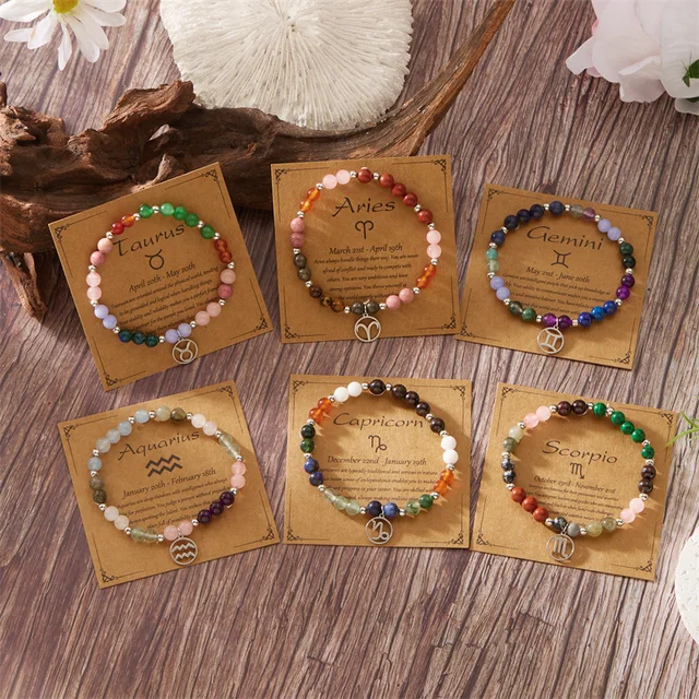 Minimalist Colorful Natural Stone Beaded Bracelets for Women Men Fashion Handmade 12 Constellation Zodiac Sign Bracelets Jewelry 1 Minimalist Colorful Natural Stone Beaded Bracelets for Women Men Fashion Handmade 12 Constellation Zodiac Sign Bracelets Jewelry 1