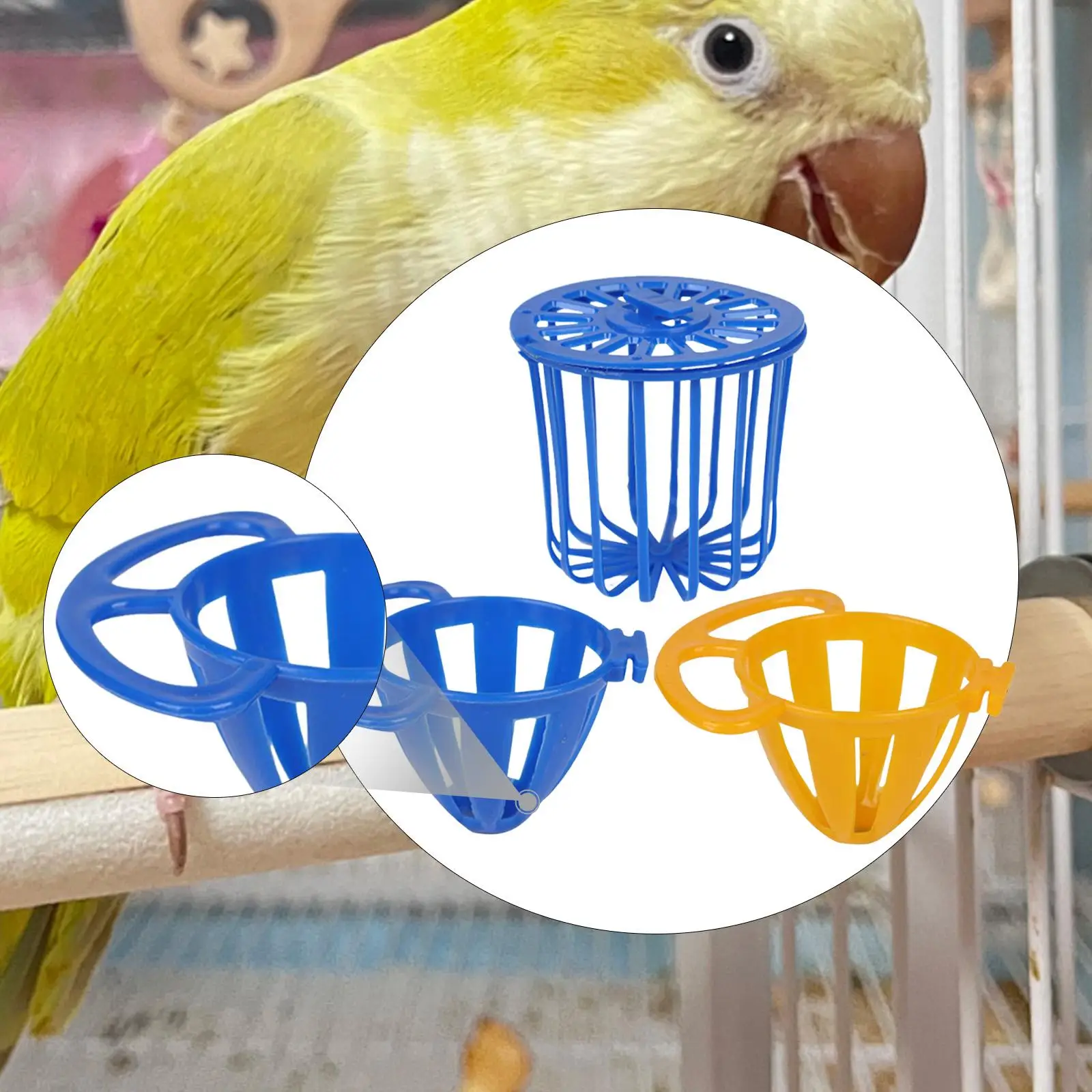 3Pcs Bird Cage Food Holder Birdcage Accessories for Cockatiel Multifunction Feeding Tools Fruit Vegetable Basket Egg Holder
