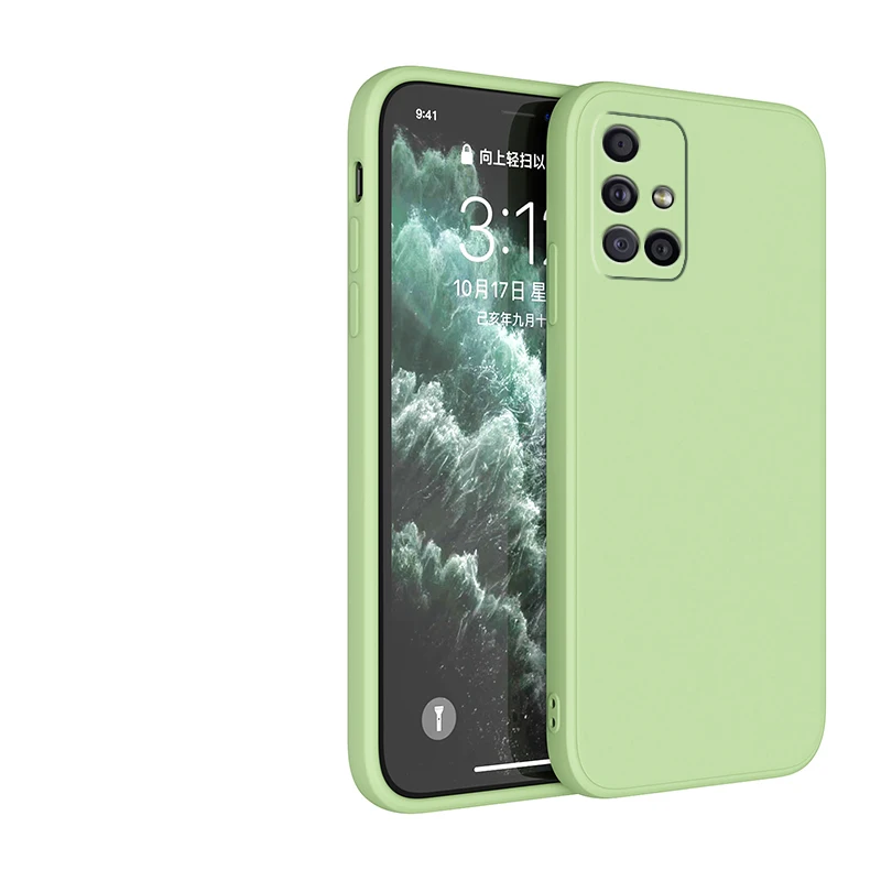 Solid Color Square Soft Silicone Camera Protective Back Cover
