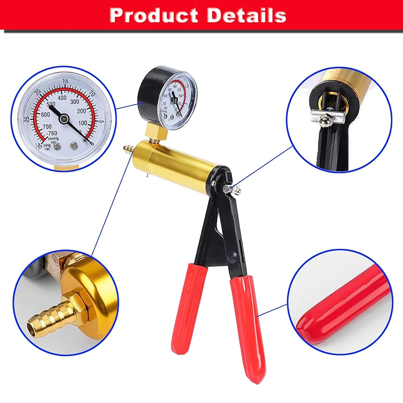 Hand Held Vacuum Pump Tester Brake Bleeder Kit Brake Clutch Fluid Bleeding Tool Set with Adapters for Motorcycle Automotive tool 4