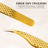 1pcs Eyelashes Tweezers Anti-static Eyelash Extension Tweezer Fan Lash Eyebrow Tweezers Straight Excellent Closure For Fiber Tip 5