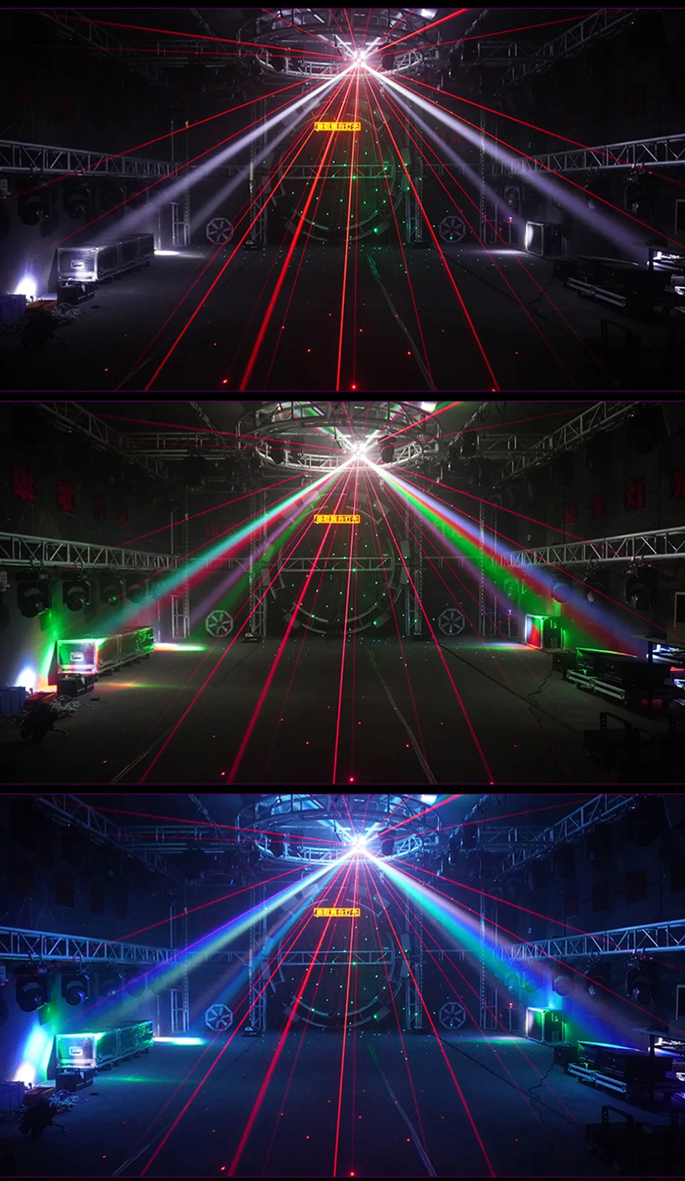 RGB Double Head Laser Moving Head Light DMX512 Strobe Beam Laser Effect Rotating