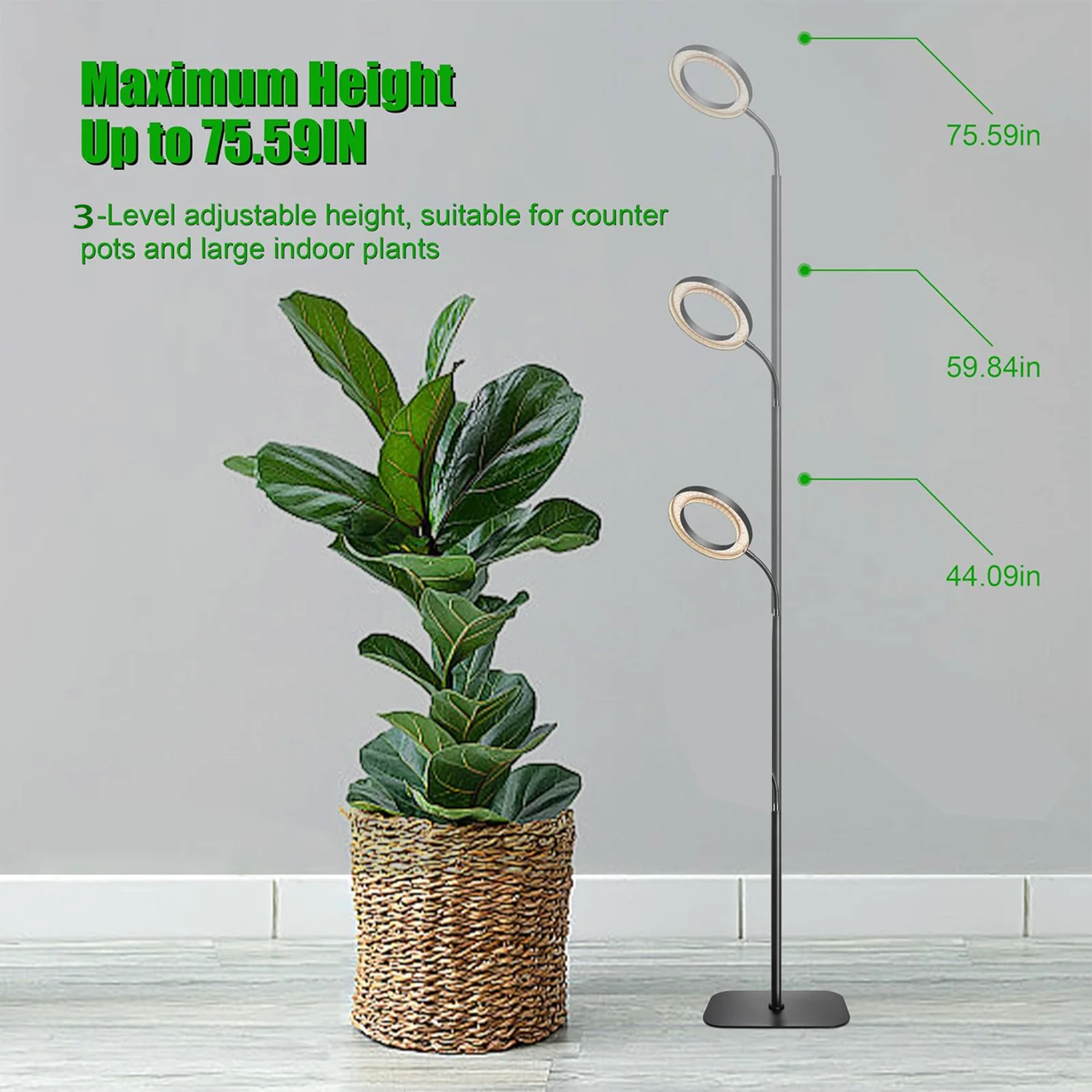 Full Spectrum 20W Grow Light for Indoor Plants,Gooseneck Stand with  Heavy-Duty Base,Succulents,Seed Starting,Tall Plants Growth - AliExpress, image size:1600x1600