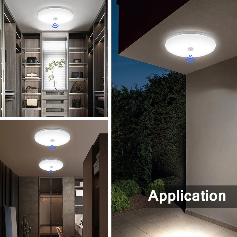 LED 천장 조명 PIR 모션 센서 220V 110V 9W 13W 18W 24W 36W 따뜻한 흰색 차가운 흰색 현대 천장 조명 로비 복도