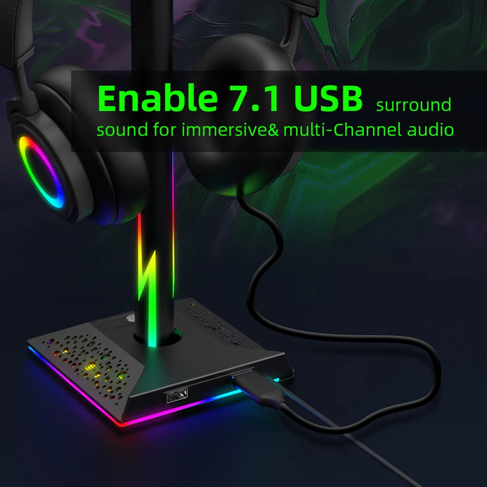 Support De Casque De Jeu Rgb, Double Port Usb, Bande De Commande Tactile,  Lumière, Support De Casque De Jeu, Cintre, Accessoires Pour Écouteurs,  Nouveau - AliExpress