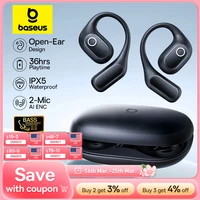 Baseus Eli 2i Fit Open-Ear Earphones True Wireless Bluetooth 6.0 Ear Hooks Headphones IPX5 Waterproof Sports Earbuds Bass Boost