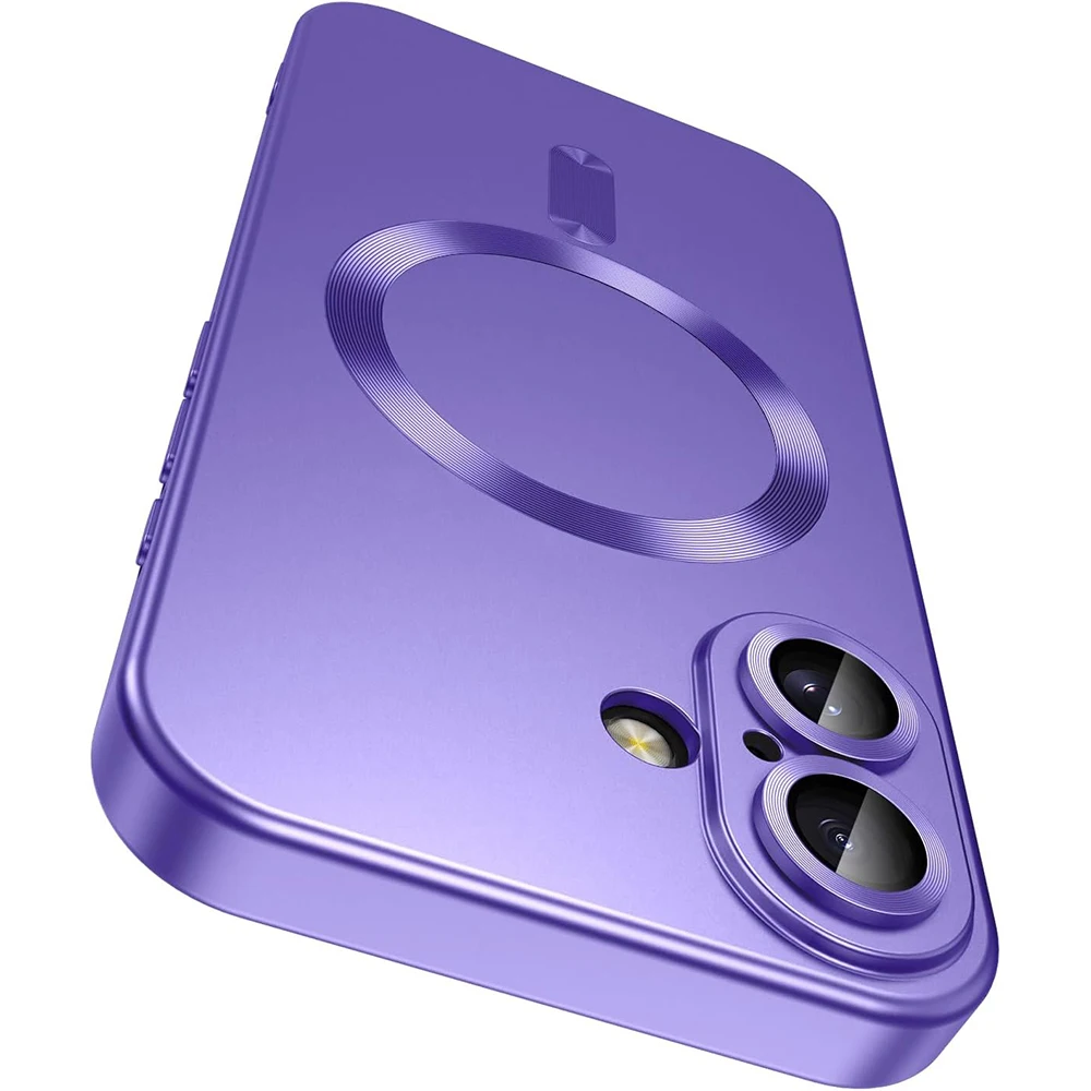 Luxury Metallic Paint Silicone Soft Case with Magnetic Back Shell